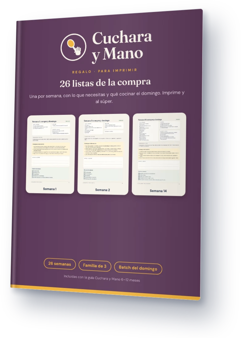 Portada de las 26 listas de la compra semanales con batch cooking del domingo